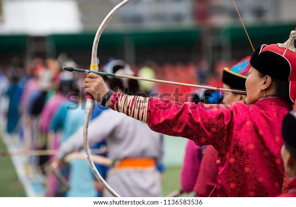 Naadam Festival Mongolia Archery Mongolian Women Stock Photo (Edit Now ...