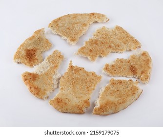 Naan Bread Isolated On White Background.