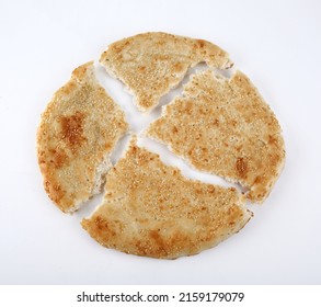 Naan Bread Isolated On White Background.