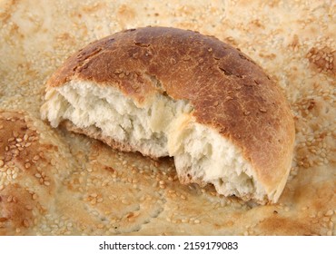 Naan Bread Isolated On White Background.