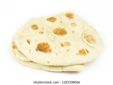 Naan Indian Bread Isolated On White Background