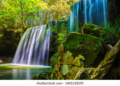 Jungle Waterfall Cascade Tropical Rainforest Rock Stock Photo ...