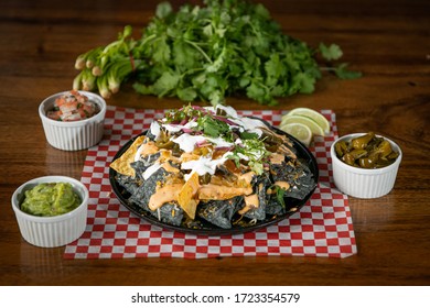 Nacho Platter With Guacamole, Jalapeños, And Homemade Salsa