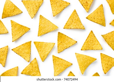 The Nachos Chips On White Background