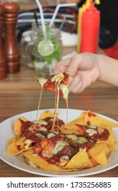 Nachos, A Very Delicious Snack That You Can Share With Your Family And Friends! Use Tortilla Chips, Meat, Mozarella Cheese!