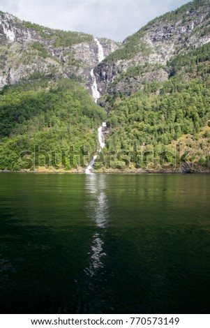 Similar – Sailing boat on the Hohenwarte reservoir