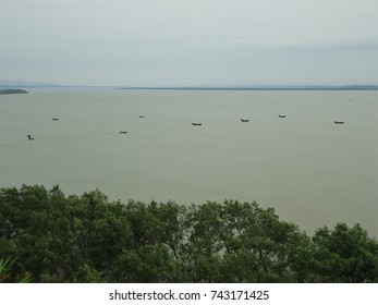 Naf River. Between Border Of Bangladesh And Myanmar.