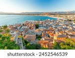 Nafplio, Greece. View over the city from Palamidi Fortress	