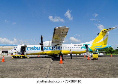 Naga City, Philippines - October 2017: Cebu Pacific ATR Plane On APRON