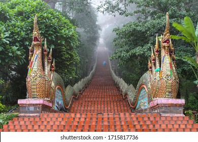 Naga ladder in front of Wat Phra That Doi Suthep