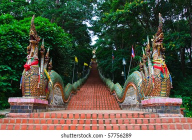 Naga Stairs on Doi Suthep temple