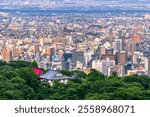 Nagano City, Japan from Asahi Mountain.