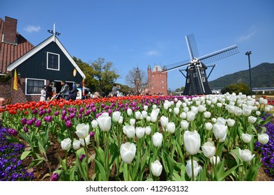 Nagasaki, Japan, 13 March 2015 : Huis Ten Bosch is a theme park in Nagasaki, Japan, which recreates the Netherlands by displaying real size copies of old Dutch buildings.