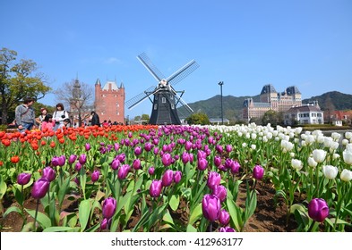 Nagasaki, Japan, 13 March 2015 : Huis Ten Bosch is a theme park in Nagasaki, Japan, which recreates the Netherlands by displaying real size copies of old Dutch buildings.