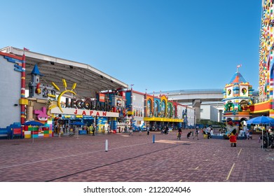 Nagoya, Aichi, Japan - Oct 03 2021: Main Entrance Gate To Legoland Japan.