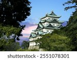 Nagoya Castle and the twilight sky Important tourist attractions in Nagoya, Japan.