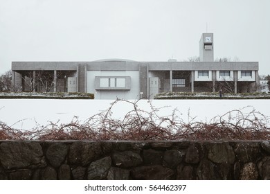 Nagoya University In Winter And Snow Day