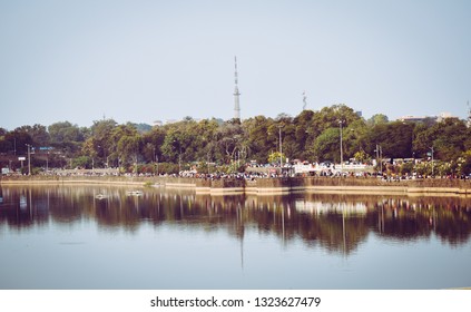 Nagpur, Maharashtra/India - February 23 2019 : Futala Lake Nagpur