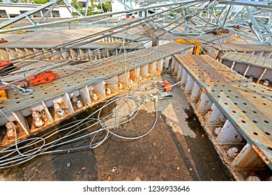 NAGPUR-INDIA-JUNE 20 : Steel Tower After Test Of Tower Load Test At Test Station In India, June 20, 2015, Nagpur Province, India