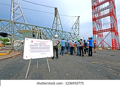 NAGPUR-INDIA-JUNE 20 : Steel Tower After Test Of Tower Load Test At Test Station In India, June 20, 2015, Nagpur Province, India