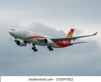 Naha, Okinawa / Japan - May 11, 2019: Hong Kong Airlines Airbus 330-300 at Naha Airport