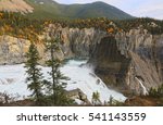 Nahanni National Park Reserve in the Northwest Territories of Canada - approaching the Virginia Falls at the Nahanni River,
