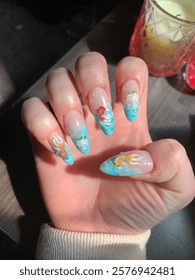  koi nail blue