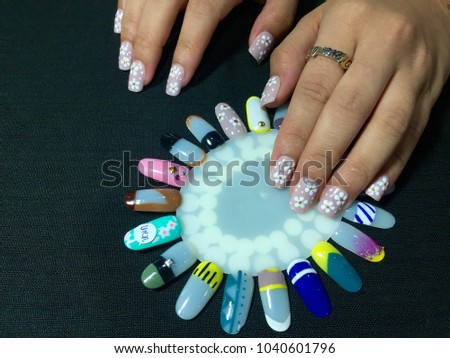 Nail Artist Summer Manicure Nail Designs Stock Photo Edit Now