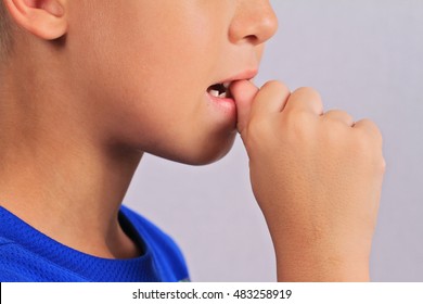 Nail Biting Child Close Up