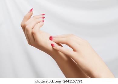 woman's polish manicure 