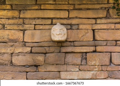 A Nail Head (Cabeza Clava) Or Zoomorphic Face Carved In Stone  From The Pre-incan Culture Chavin In Ancash Region, Peru