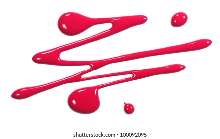 Nail Polish, Paint Spill Isolated On White