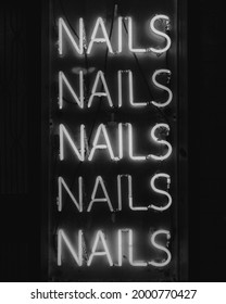 Nail Salon Neon Sign In Manhattan, New York City