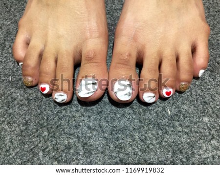 Nails Art Beautiful Modern Fashion Black Stock Photo Edit Now