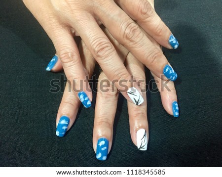 Nails Art Professional Nail Manicure Blue Stock Photo Edit Now