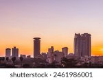 Nairobi City County Kenyas Capital City East Africa Center Upperhill In The Morning. Beautiful outdoors Skyline skyscrapers cityscapes explore panoramic scenic views cloudy sky  architectural exterior