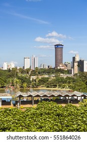 Nairobi, Kenya - December 24: The Kenyatta International Conference Centre Behind Uhuru Park In Nairobi, Kenya On December 24, 2015