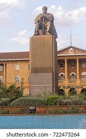 Nairobi, Kenya - July 09, 2017: Jomo Kenyatta Statue In Front Of The Judiciary In Nairobi, Kenya.