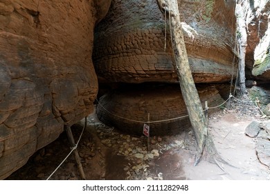 Naka cave in the Phu Langka national park, Buangkan Thailand. - Shutterstock ID 2111282948