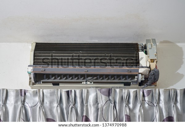 Naked Air Conditioner Part Disassembly Cleaning Stock Photo