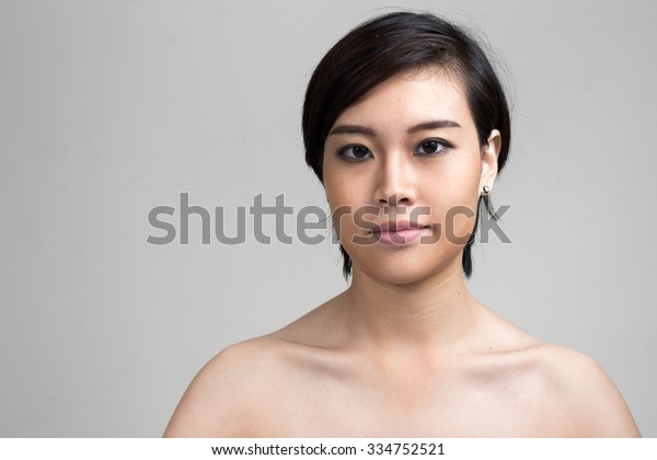 Gray Hair Asian Nude - Naked Asian Woman Short Hair Stock Photo (Edit Now) 334752521