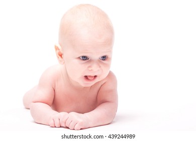 Naked Baby On White Background Stock Image Image Of Eyes Beautiful My Xxx Hot Girl