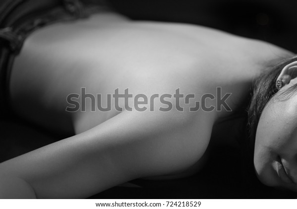 Black And White Asian Nudes - Naked Back Asian Teenage Girl Black Stock Photo (Edit Now ...