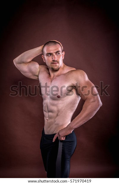 Naked Bodybuilder Posing Studio Stock Photo Shutterstock