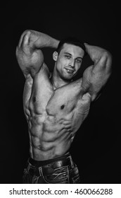 Naked Bodybuilder Topless Studio Foto Stok Shutterstock