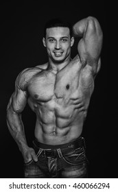 Naked Bodybuilder Topless Studio Shutterstock