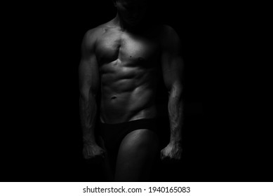 Naked Chest Muscular Men In Studio