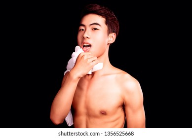 Naked Chinese Guy On Black Background Stock Photo Shutterstock