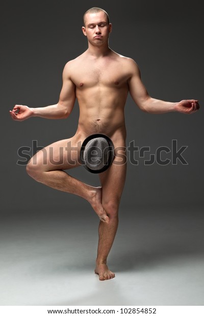 Naked Guy Hat That Between His Stock Photo Edit Now Naked Guy Hat That Between His Stock Photo Edit Now