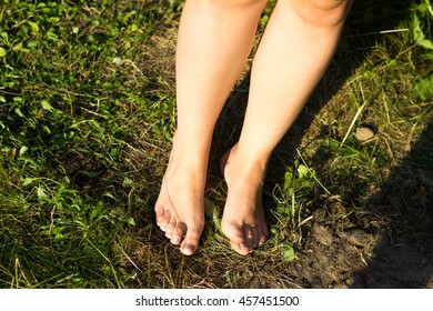 Naked Legs Girl On Grass Stock Photo Shutterstock